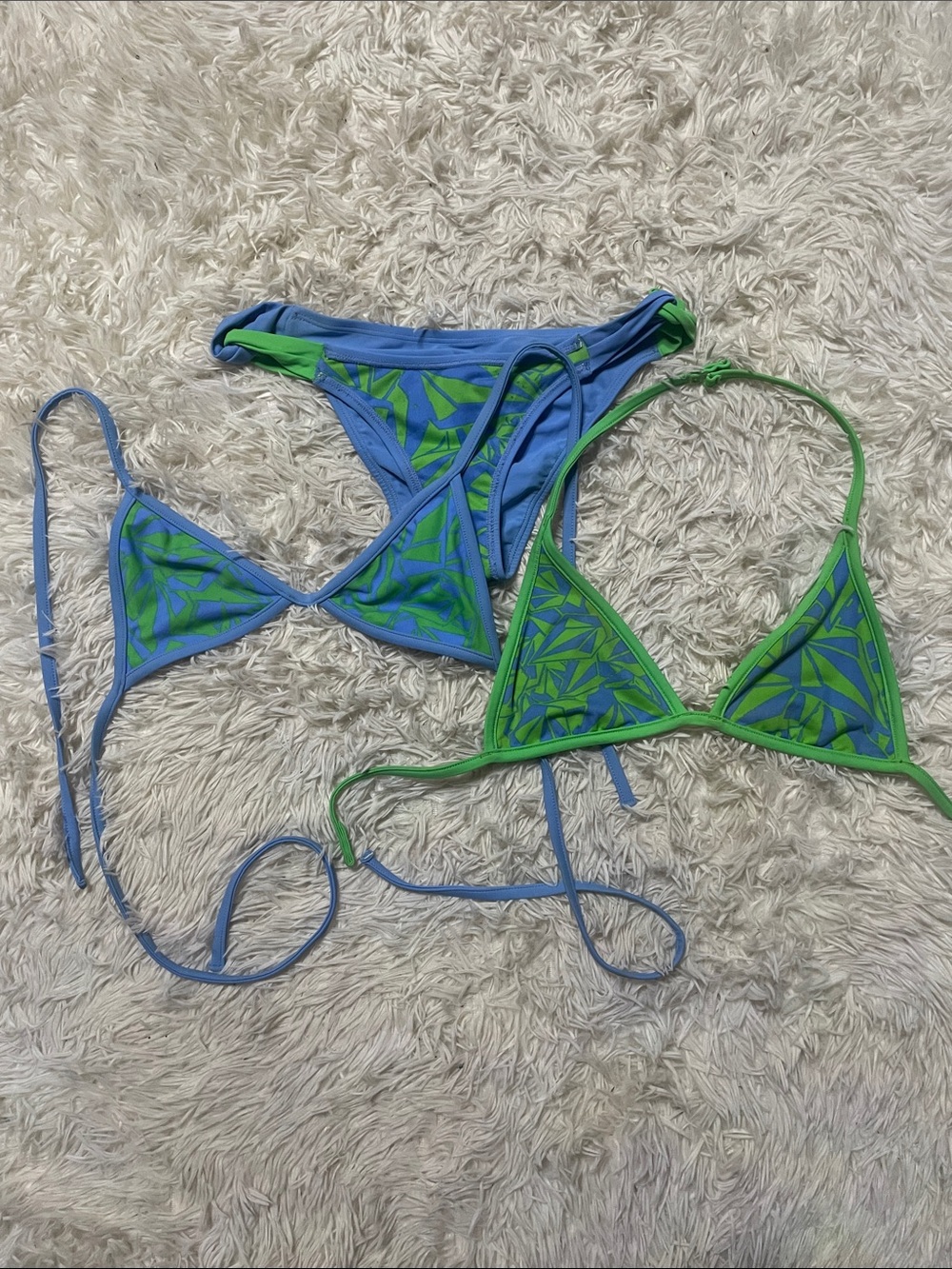 Blue & Green Triangle Bikini Set